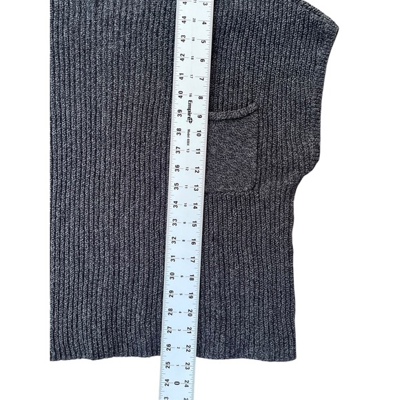 FP Beach Freya Gray Knit Sleeveless Mock Neck Pocket Pullover Sweater XL - Picture 6 of 8